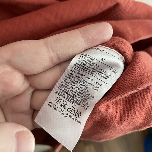 Banana Republic Factory Men M Orange 100% Cotton 1/4 Button Pullover Sweater - Picture 6 of 7